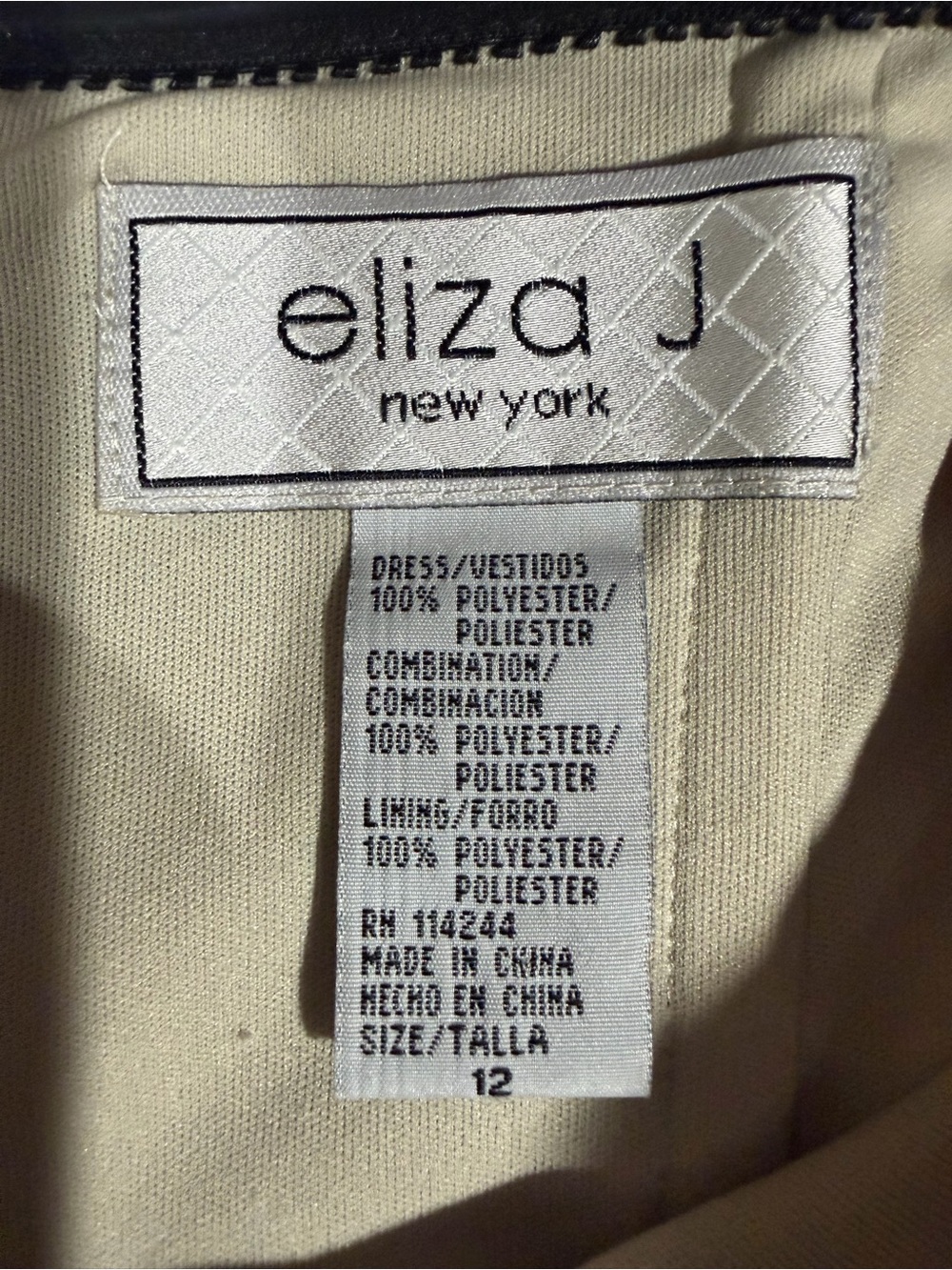 Eliza J Strapless Cream and Brown Striped Midi Dress - Picture 5 of 6